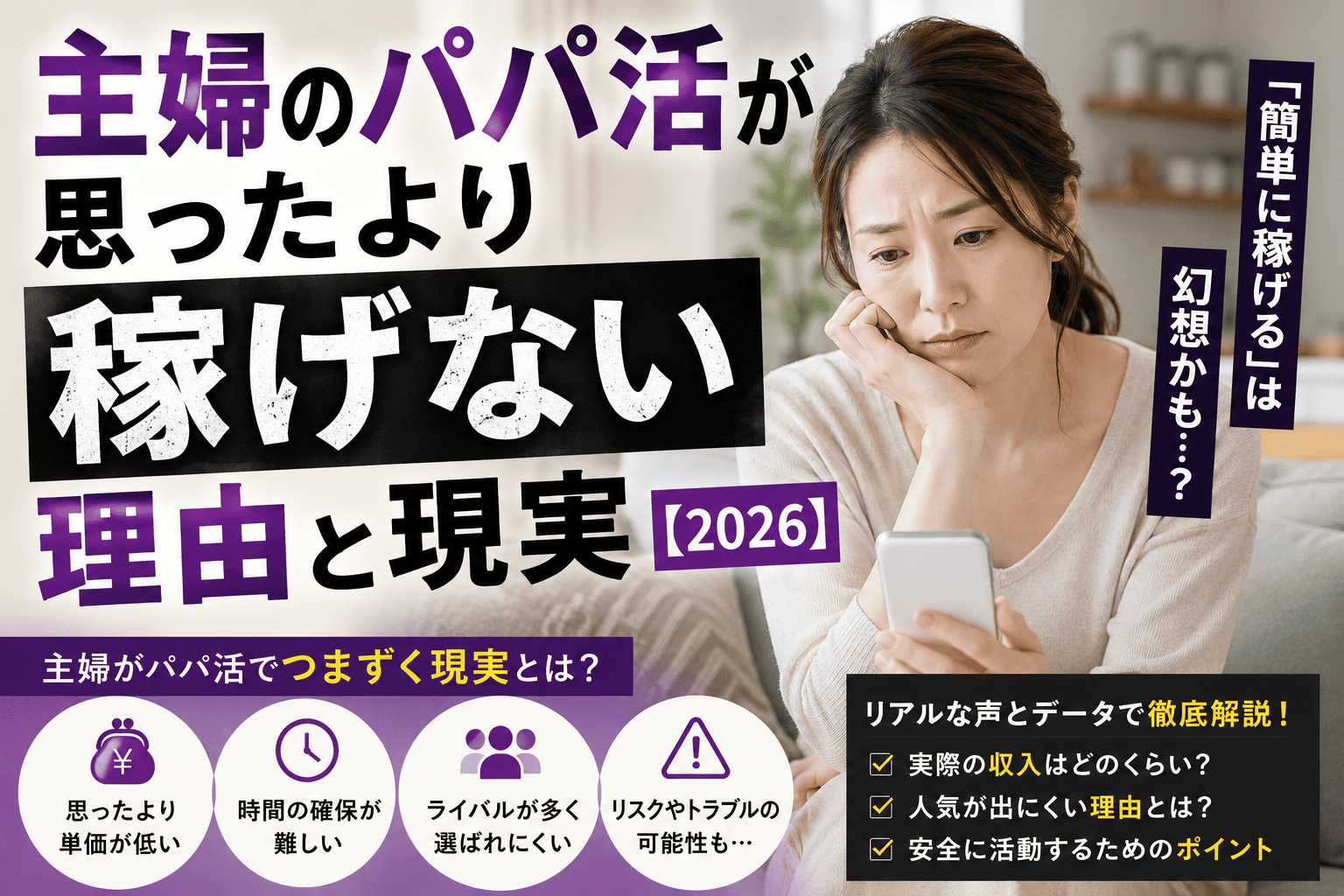 主婦のパパ活が思ったより稼げない理由と現実【2026】